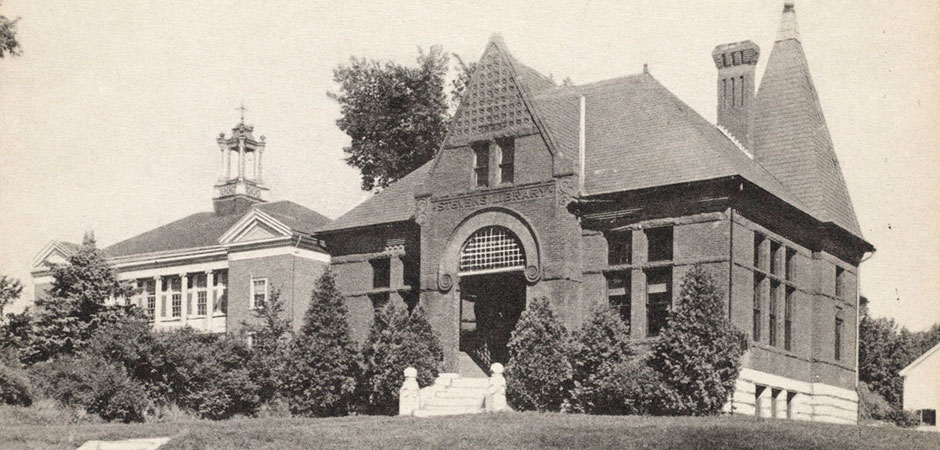 photo of the original Stevens Memorial Library on Main Street